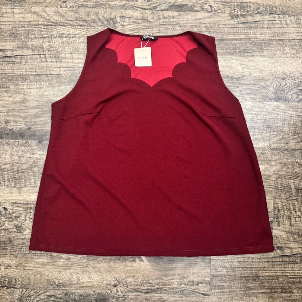 New BloomChic US 22-24 Scalloped Red Tank Top